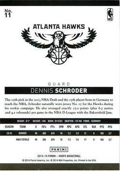 2014-15 Hoops - Red #11 Dennis Schroder Back
