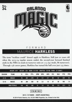 2014-15 Hoops - Red #34 Maurice Harkless Back