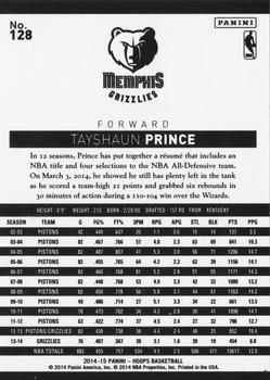 2014-15 Hoops - Red #128 Tayshaun Prince Back