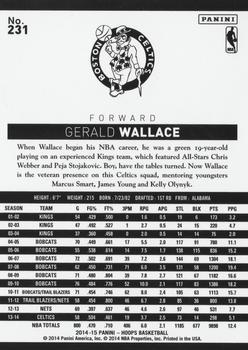 2014-15 Hoops - Red #231 Gerald Wallace Back