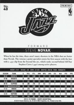 2014-15 Hoops - Blue #40 Steve Novak Back