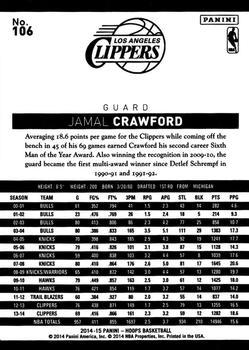 2014-15 Hoops - Blue #106 Jamal Crawford Back