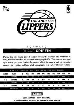2014-15 Hoops - Blue #116 Blake Griffin Back