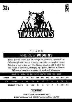 2014-15 Hoops - Blue #261 Andrew Wiggins Back