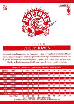 2014-15 Hoops - Red Back #30 Chuck Hayes Back