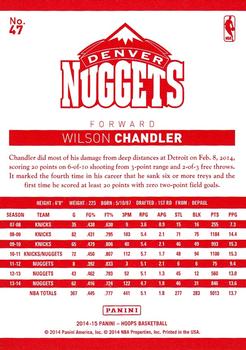 2014-15 Hoops - Red Back #47 Wilson Chandler Back