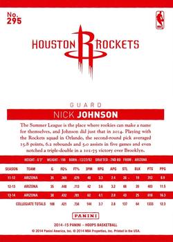 2014-15 Hoops - Red Back #295 Nick Johnson Back