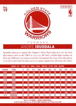 2014-15 Hoops - Red Back #19 Andre Iguodala Back