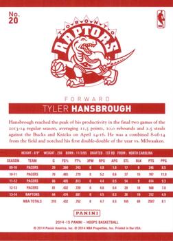 2014-15 Hoops - Red Back #20 Tyler Hansbrough Back