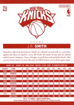2014-15 Hoops - Red Back #42 J.R. Smith Back