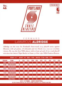 2014-15 Hoops - Red Back #46 LaMarcus Aldridge Back