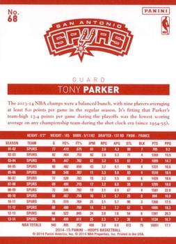 2014-15 Hoops - Red Back #68 Tony Parker Back