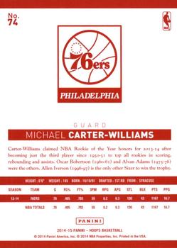 2014-15 Hoops - Red Back #74 Michael Carter-Williams Back