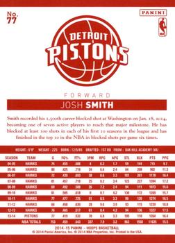 2014-15 Hoops - Red Back #77 Josh Smith Back