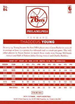 2014-15 Hoops - Red Back #84 Thaddeus Young Back