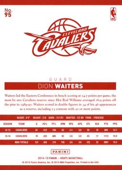 2014-15 Hoops - Red Back #95 Dion Waiters Back