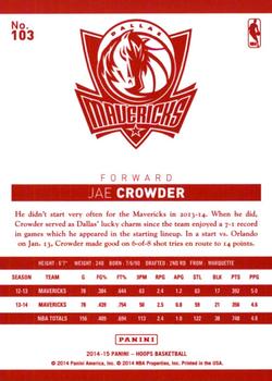 2014-15 Hoops - Red Back #103 Jae Crowder Back