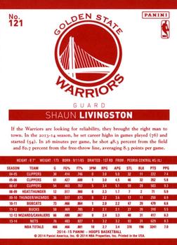 2014-15 Hoops - Red Back #121 Shaun Livingston Back