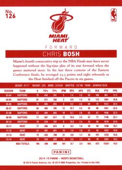 2014-15 Hoops - Red Back #126 Chris Bosh Back