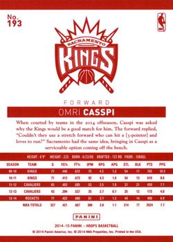2014-15 Hoops - Red Back #193 Omri Casspi Back