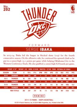 2014-15 Hoops - Red Back #202 Serge Ibaka Back