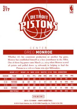 2014-15 Hoops - Red Back #217 Greg Monroe Back