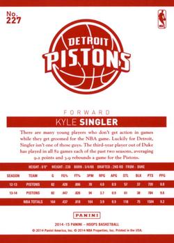 2014-15 Hoops - Red Back #227 Kyle Singler Back