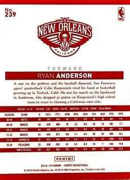2014-15 Hoops - Red Back #239 Ryan Anderson Back