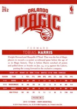 2014-15 Hoops - Red Back #252 Tobias Harris Back