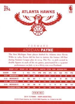 2014-15 Hoops - Red Back #274 Adreian Payne Back