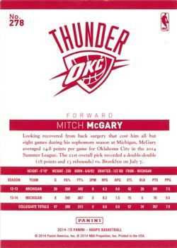 2014-15 Hoops - Red Back #278 Mitch McGary Back