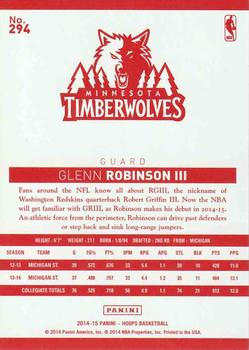 2014-15 Hoops - Red Back #294 Glenn Robinson III Back