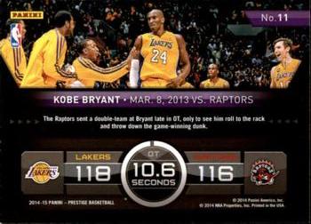Mavin  2014-15 Panini Donruss Prestige & Prizm Kobe Bryant Lakers 2 Used Jersey  Cards