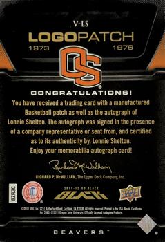 2011-12 Upper Deck Exquisite - UD Black College Vault Autographs #V-LS Lonnie Shelton Back