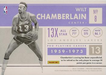 2014-15 Panini Prestige - Prestigious Pioneers #8 Wilt Chamberlain Back