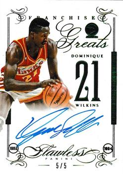 2013-14 Panini Flawless - Franchise Greats Autographs Emerald #FG-DW Dominique Wilkins Front