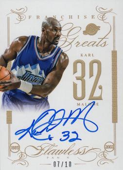 2013-14 Panini Flawless - Franchise Greats Autographs Gold #FG-KM Karl Malone Front