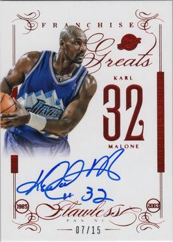 2013-14 Panini Flawless - Franchise Greats Autographs Ruby #FG-KM Karl Malone Front