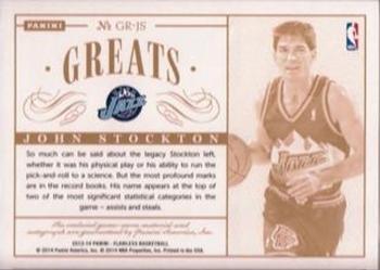 2013-14 Panini Flawless - Greats Dual Memorabilia Autographs Gold #GR-JS John Stockton Back