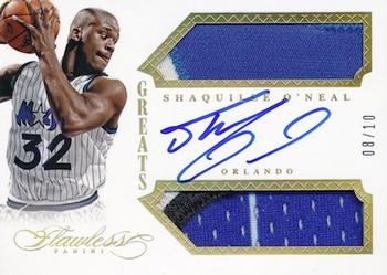 2013-14 Panini Flawless - Greats Dual Memorabilia Autographs Gold #GR-SO Shaquille O'Neal Front