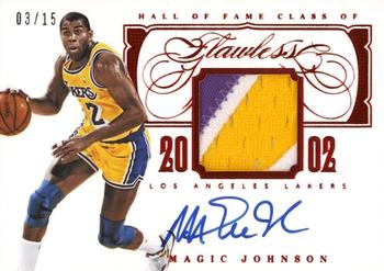 2013-14 Panini Flawless - Hall of Fame Autographs Memorabilia Ruby #HOF-MJ Magic Johnson Front