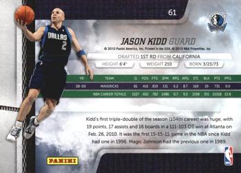 2009-10 Panini Absolute Memorabilia #61 Jason Kidd  Back