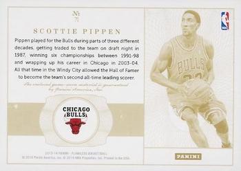 2013-14 Panini Flawless - Patches Emerald #71 Scottie Pippen Back