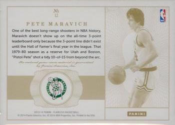 2013-14 Panini Flawless - Patches Platinum #12 Pete Maravich Back