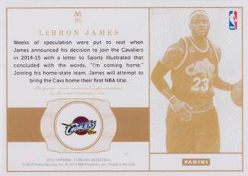 2013-14 Panini Flawless - Patches Platinum #86 LeBron James Back