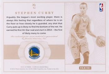 2013-14 Panini Flawless - Patches Ruby #42 Stephen Curry Back
