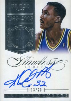 2013-14 Panini Flawless - Retired Numbers Autographs #RN-KM Karl Malone Front