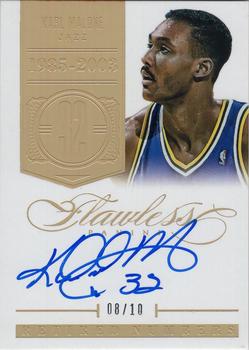 2013-14 Panini Flawless - Retired Numbers Autographs Gold #RN-KM Karl Malone Front