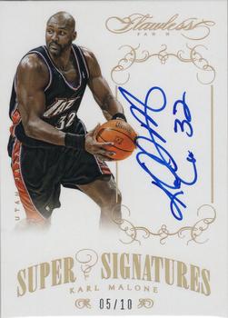 2013-14 Panini Flawless - Super Signatures Gold #SS-KM Karl Malone Front