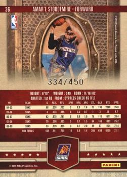 2009-10 Panini Court Kings #36 Amare Stoudemire Back